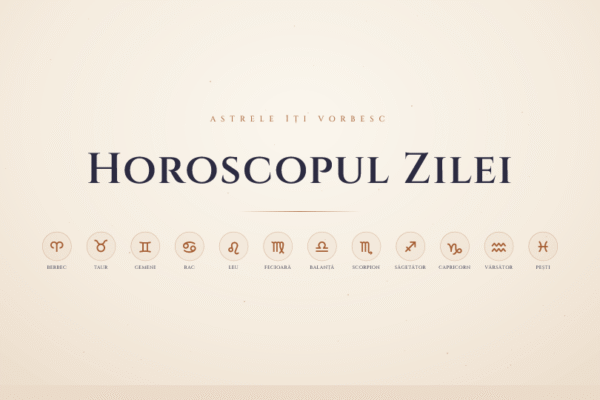 Banner Horoscopul Zilei cu simboluri zodiacale